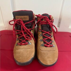 Columbia Red and Tan Hiking Boots - Size 7